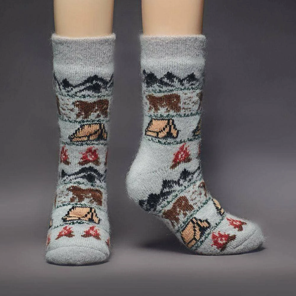 Siberia Spirit Campout Fun Crew Socks 1 Siberia Spirit Campout Fun Crew Socks