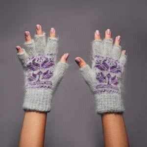 Siberia Spirit Tiny Tulips Fingerless Gloves 1 Siberia Spirit Tiny Tulips Fingerless Gloves