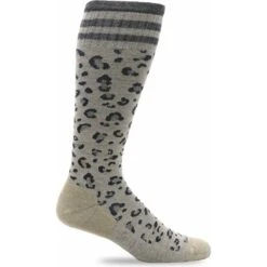 Sockwell Womens Leopard Moderate Compression Knee-High Socks -Fashion Comprehensive SW117W Leopard Putty 080 Web