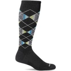 Sockwell Mens Prism Argyle Moderate Compression OTC Socks 5 Sockwell Mens Prism Argyle Moderate Compression OTC Socks -Fashion Comprehensive SW95M PrismArgyle Black900 WEB