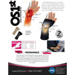 OS1st WS6 Performance Wrist Sleeve -Fashion Comprehensive Ws6Techsheet
