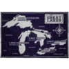 Faribault Mill Great Lakes Map Wool Throw
