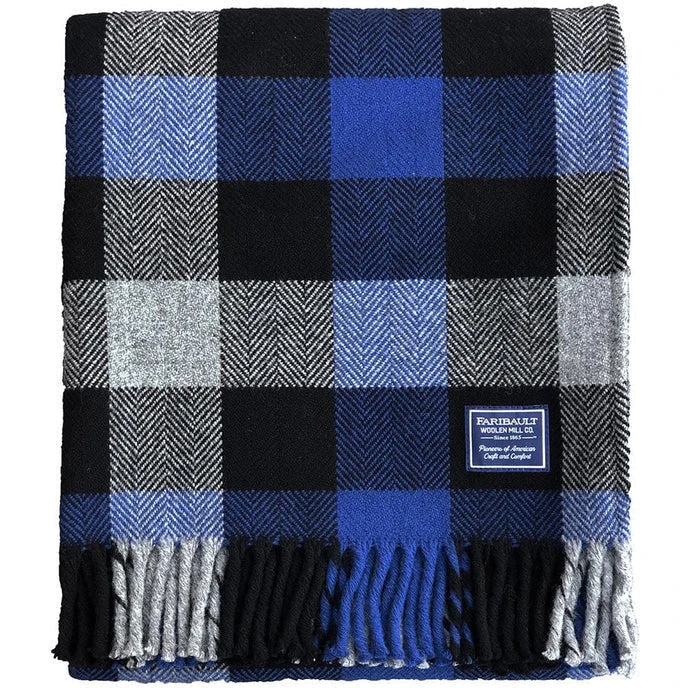 Faribault Mill Tri-Color Buffalo Check Wool Throw 2 Faribault Mill Tri-Color Buffalo Check Wool Throw - Image 2