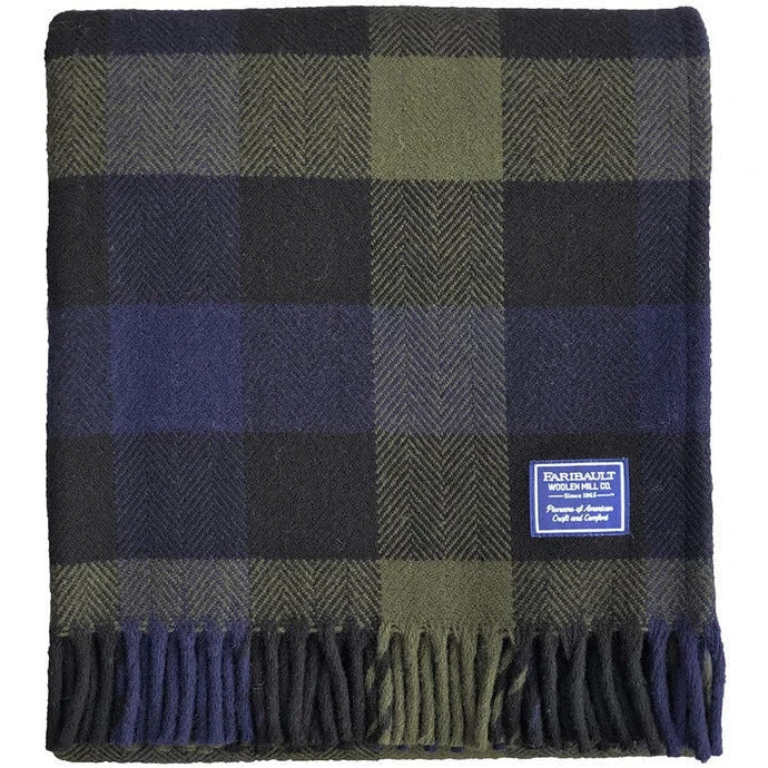 Faribault Mill Tri-Color Buffalo Check Wool Throw 3 Faribault Mill Tri-Color Buffalo Check Wool Throw - Image 3