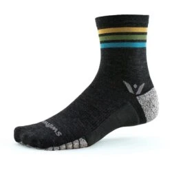 Swiftwick Flite XT Trail Five Crew Socks -Fashion Comprehensive flite xt trail charcoal stripe aqua crew socks 5 profile 5XHX0ZZ WBG